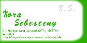 nora sebesteny business card